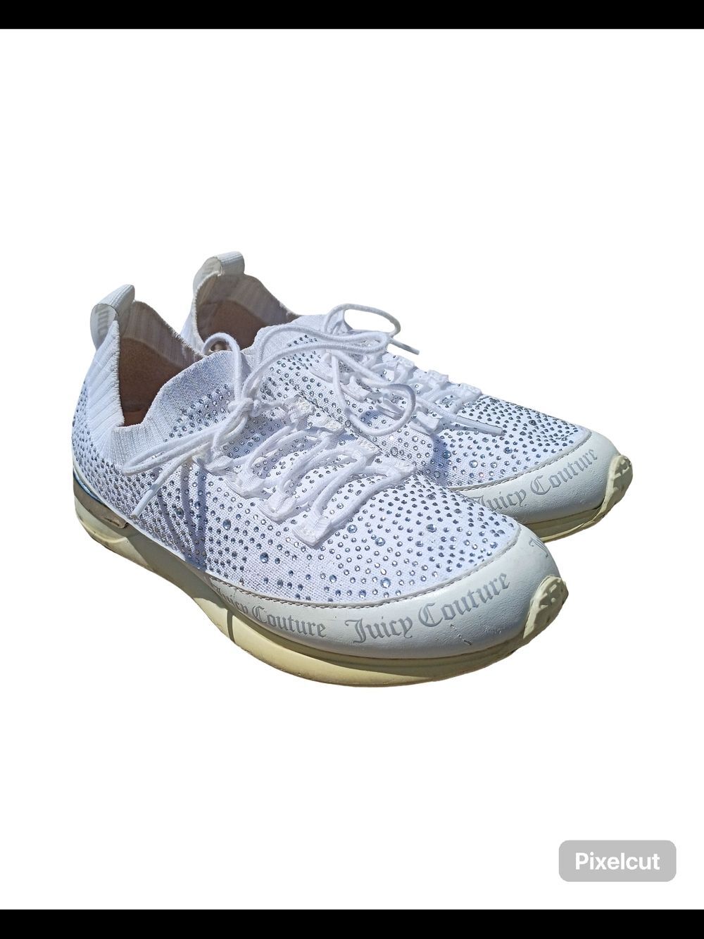 Juicy Couture White Bellamy embellished sneakers with rhinestone Women's Size 6